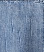 Color:Light Blue - Image 4 - Point Collar Long Sleeve Frayed Hem Chest Flap Pocket Button Front Denim Jacket