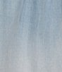 Color:Light Powder Blue - Image 5 - Split V-Neck Short Flutter Sleeve Hi-Low Hem Belted Shirt Dress