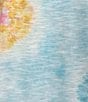 Color:Island Sky Multi - Image 4 - Tie-Dye Floral Knit Crew Neck Short Sleeve Boyfriend Tee Shirt