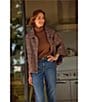Democracy Wool Blend Plaid Wide Collar Elbow Length Caplet Jacket - Image 5