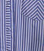 Democracy Woven Spliced Stripe Point Collar Sleeveless Button-Front Shirt - Image 4