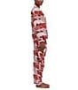 Desmond & Dempsey Pegasus Woven Long Button-Front Pajama Set, Color:Dark Red - Image 3