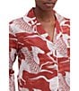 Desmond & Dempsey Pegasus Woven Long Button-Front Pajama Set, Color:Dark Red - Image 4