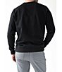 Color:Deep Black - Image 2 - Long Sleeve French Terry Crewneck Sweatshirt