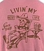 Color:Heather Mauve - Image 3 - Relaxed Livin My Best Life Short Sleeve Graphic T-Shirt