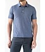Color:Melange Navy Blue - Image 1 - Short Sleeve Polo Shirt