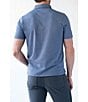Color:Melange Navy Blue - Image 2 - Short Sleeve Polo Shirt