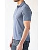 Color:Melange Navy Blue - Image 3 - Short Sleeve Polo Shirt