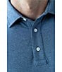 Color:Melange Navy Blue - Image 4 - Short Sleeve Polo Shirt