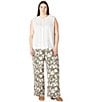 Dex Plus Sleeveless Button Front Embroidered Top, Color:Ecru/Taupe - Image 3