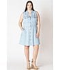 Dex Plus Sleeveless Utility Dress, Color:Light Blue Wash - Image 2