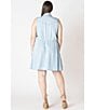 Dex Plus Sleeveless Utility Dress, Color:Light Blue Wash - Image 3