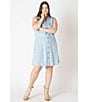 Dex Plus Sleeveless Utility Dress, Color:Light Blue Wash - Image 4