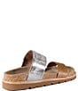 Color:Luggage/Gold - Image 2 - Baja Country Metallic Leather Printed Woven Strap Chunky Slides