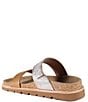 Color:Luggage/Gold - Image 3 - Baja Country Metallic Leather Printed Woven Strap Chunky Slides