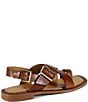 Color:Whiskey - Image 2 - Candy Jam Leather Toe Loop Flat Sandals