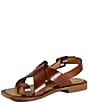 Color:Whiskey - Image 4 - Candy Jam Leather Toe Loop Flat Sandals