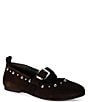 Diba True Exec Utive Suede Studded Mary Jane Ballet Flats - Image 1