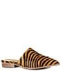 Color:Cuoio/Black Zebra - Image 1 - High Up Tiger Print Calf Hair Mules
