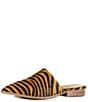 Color:Cuoio/Black Zebra - Image 4 - High Up Tiger Print Calf Hair Mules