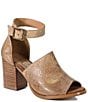 Color:Tan Vintage - Image 1 - Leah Mai Leather Block Heel Ankle Strap Sandals