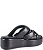 Color:Black - Image 2 - Pais Lea Leather Platform Slide Sandals