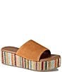 Color:Orange - Image 1 - Rock Steady Suede Platform Wedge Slides