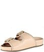 Color:Beige - Image 4 - See Ya Soon Leather Slide Sandals