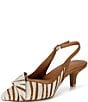 Diba True Settle Down Zebra Print Calf Hair Slingback Kitten Heel Pumps - Image 4