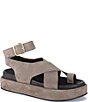 Diba True Sugar Fix Suede Toe Loop Platform Sandals - Image 1