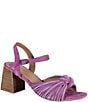 Color:Purple Multi - Image 1 - Tide Pool Suede Knotted Block Heel Sandals
