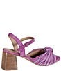 Color:Purple Multi - Image 2 - Tide Pool Suede Knotted Block Heel Sandals