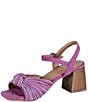Color:Purple Multi - Image 4 - Tide Pool Suede Knotted Block Heel Sandals