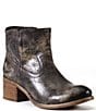 Color:Charcoal - Image 1 - Walnut Grove Distressed Leather Western Booties