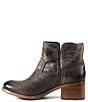 Color:Charcoal - Image 4 - Walnut Grove Distressed Leather Western Booties