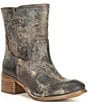 Color:Charcoal - Image 1 - West Haven Distressed Leather Block Heel Western Boots