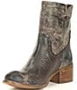 Color:Charcoal - Image 4 - West Haven Distressed Leather Block Heel Western Boots