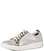 Color:Light Gold Multi - Image 4 - Yuli Ana Woven Leather Leopard Print Accent Sneakers