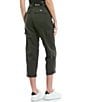 Color:Olive Green - Image 2 - High Rise Crop Utility Pants