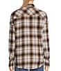 Color:White Outdoor Plaid - Image 2 - Long Sleeve Brushed Plaid Print Button Front Flannel Shirt