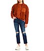 Color:Gingerbread - Image 3 - Long Sleeve Zip Up Chute Fleece Jacket