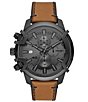 Color:Brown - Image 1 - Griffed Chronograph Brown Leather Watch