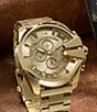 Color:Gold - Image 2 - Mega Chief Gold IP Stainless Steel Chronograph Watch