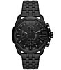 Color:Black - Image 1 - Men's Baby Chief Chronograph Black-Tone Stainless Steel Bracelet Watch