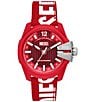 Color:Red - Image 1 - Men's Baby Chief Three-Hand Analog Solar-Powered Red rPET Strap Watch