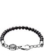 Color:Black - Image 2 - Men's Beaded Studs Line Bracelet