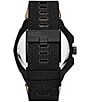 Color:Black - Image 3 - Men's Framed Solar-Powered Three Hand Black Leather Strap Watch