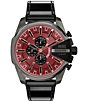 Diesel Men's Mega Chief Slim Chronograph Black Leather Strap Watch - Image 1