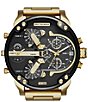 Color:Gold - Image 2 - Men's Mr. Daddy 2.0 Multifunction Gold-Tone Stainless Steel Bracelet Watch