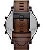 Diesel Men's Mr. Daddy Slim Multifunction Brown Leather Strap Watch, Color:Brown - Image 2